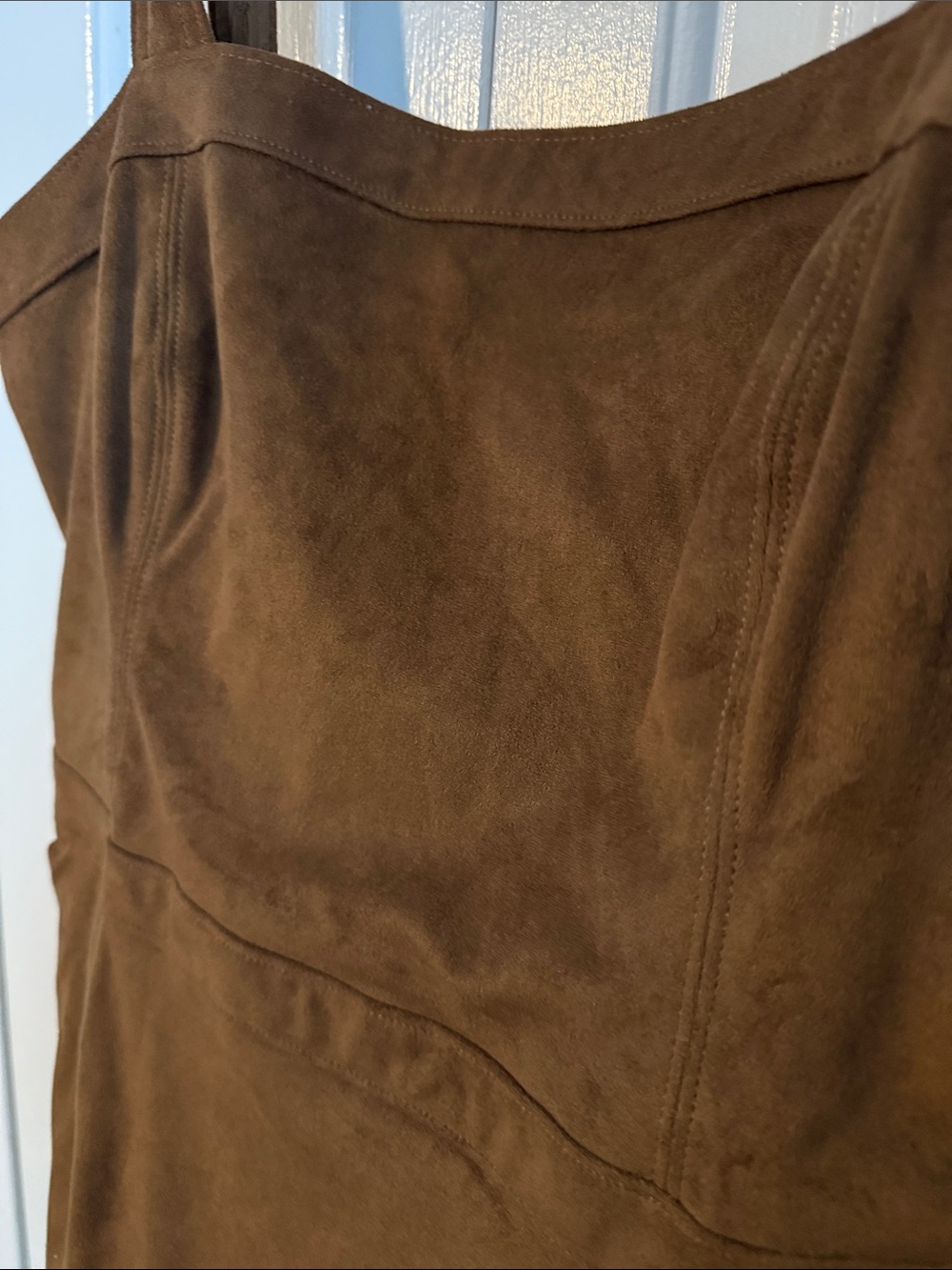 Abercrombie & Fitch Brown Suede-Look Sleeveless Mini Dress - Picture 3 of 4